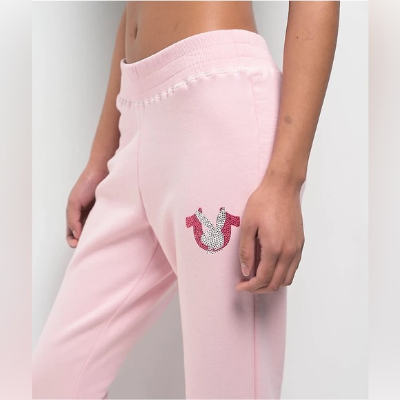 NWT True Religion x Playboy Crystal Pink Bootcut Sweatpants - Picture 6 of 17
